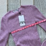 ZARA  Pink Lilac Side Pleat Crewneck Knit Sweater Women’s Size Small Photo 7