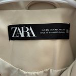ZARA  Cream Ecru Cropped Faux Leather Biker Jacket Size XS Photo 4