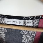 Susan Graver  Paisley Tunic Top Medium Liquid Knit Stretch Lightweight Boho Comfy Photo 3