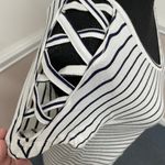 Moral Fiber NWT  Ivory and Navy Stripe Blouse Photo 2