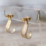 Vintage Earrings for Pierced Ears Statement Gold Tone, Silver Tone, Clear Gem Photo 1