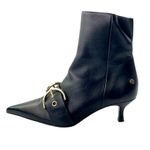 ANINE BING  Zoe Women's Black Leather Buckle Pointed Toe Zip Up Ankle Boots 7.5 Photo 0