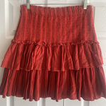 Sundry  3 Womens Large Red Tiered Skirt Boho Photo 0