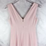Karl Lagerfeld Pearl Crepe Sleeveless High Low Midi Maxi Gown Dress Pink 0 XS Photo 6