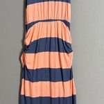 Splendid sz S orange blue striped maxi dress Photo 0