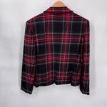 Jones New York Vintage Zip Jacket Large Red Plaid Worsted Wool Lined Pockets Photo 8
