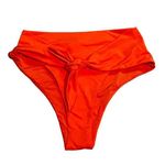 We Wore What Riviera Bikini Bottom Spicy Orange High Waist Self Tie Swim XS NWT Photo 8