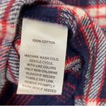 Nordstrom  Cotton Plaid Red & Blue Button Down Shirt(Size Medium) Photo 4