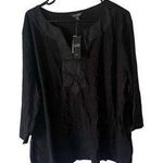 Ralph Lauren Lauren () Black 3/4 Sleeve Women's Top, A15 Photo 0