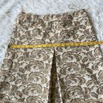 Karen Millen  Beige floral print Antique Gold Tapestry Pleated Skirt size 8 Photo 3