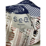 Sea New York Floral Lace Combo Tie Blouse Blue White Size 2 Photo 5