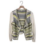 Anthropologie Moth Chaux Metallic Open Front Drape Cardigan Sweater Size Medium Photo 3