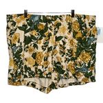Abercrombie & Fitch NEW Green Yellow Blue Linen Floral Low Rise Shorts Size XXL Photo 0