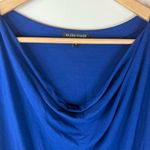 Eileen Fisher  Navy Draped Neck Jersey Shift Dress Size Medium Stretch Officewear Photo 3