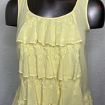Juicy Couture Women’s  Yellow Multi Layered Floral Beaded Embellishment Sleeveless Shirt Photo 2