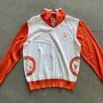 Orange and white sporty sweater / medium Photo 0