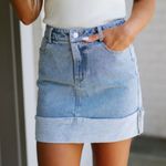 These Three Boutique Denim Cuff Skirt  Photo 0
