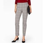 Talbots Chatham Black & White Plaid Slim Leg Trouser Pants Photo 3