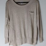 Joseph A. M Thin Gold Sparkle Sweater Top in Wheat Gray Size M Photo 0