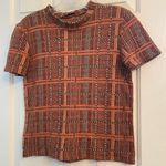 ZARA  Madras Top Burnt Orange & Black S Photo 0