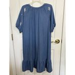 Kindred Chambray Denim Midi Dress Size Small Western Boho Cottage Prairie Blue Photo 4