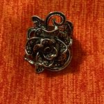 Woman’s Marcasite Silver Tone Floral Design Rose Ring ! Multiple Photo 3