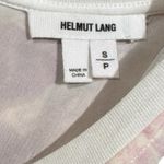 Helmut Lang  Terrene Tie Dye Print Silk Top Boxy Cut Crew Neck Lilac‎ size Small Photo 4