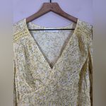 ASTR  The Label Yellow Blue Floral Smocked Lace Blouse size Medium $88 Photo 3