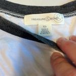 Treasure & Bond Treasure‎ & Bond White Gray Trim Long Sleeve T Shirt Top Womens XS Photo 2