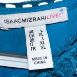 Isaac Mizrahi NWOT  LIVE Teal Floral Lace Lined Blouse - L Photo 2