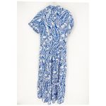 ZARA NWT Paisley Eyelet Midi Shirt Dress M Photo 3