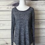 Athleta Navy Striped Breezy Split Back Athletic Top Photo 2