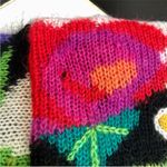 Vintage 80s Vivian Wang Kitty Hawk Oversized Sweater Floral Pattern Mohair sz S Multiple Photo 3