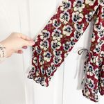 Madewell  Drawstring Ruffle Hem Top in Viola Floral Photo 4