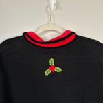 Vintage Christmas Sweater Bobbie Bell Holly Berry Cardinals Womens Size XL Black Photo 7