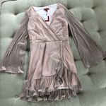Saks 5th Avenue NWT  Blush Shimmer Wrap Dress $350 M Photo 7
