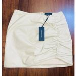 LAMARQUE x REVOLVE Aricia Leather Skirt in Beige 4 New Mini Tan Photo 4