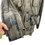 True Religion Women's Military Green Distressed Parka Jacket Size Large Photo 4