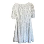 Club Monaco Textured Puff Sleeve V Neck Dress Womens 8 Ivory Fit & Flare Photo 4
