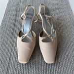 Vintage Mootsie Tootsie Champagne Cream Satin Rhinestone Slingback Dressy Heels Size 8.5 Photo 9