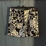 Diane Von Furstenberg  Black and White Floral Shorts | Size 4 Photo 0