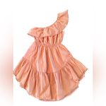 Free People  Lovers Lane Ruffle Mini Dress Guava Pink Coral Tiered Size Small S Photo 5