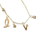 Sterling Silver US Jewelry House  Rose Gold Love Letter Charm Necklace Pink NWT Photo 0