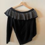 BP NWT . Black & White One Shoulder Ruffe Sweater Photo 1