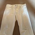 Levi's Levi’s cream Wedgie button fly 31 crop frayed bottom holes so cute Photo 4