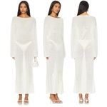 Solid & Striped The Polly Long Sleeve Knit Cover-Up Maxi Dress Ecru Women's XL Photo 1