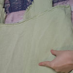 OH MY GAUZE! PALE GREEN YELLOW RAW FRAYED EDGE OPEN FRONT CARDIGAN COTTON 2 Size L Photo 12