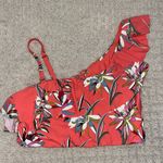 Sea Angel  coral floral one shoulder ruffle bikini top 1X Photo 0