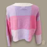 Jessica Simpson  Pink & Lavender Plaid Cropped Sweater Women’s XS Photo 4