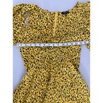 Revolve AFRM Yellow Art Animal Cheetah Print Long Sleeve Mini Dress Small Photo 4